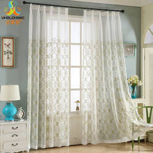 Window Curtain Voile Sheer Curtain Floral Embroidery Tulle Linen Fabrics for Bedroom Living Room Kid Bedroom Drape Panel 1PCS 2024 - buy cheap
