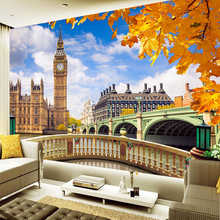 Papel tapiz de Mural personalizado con paisaje del Big Ben de Londres, decoración 3D para sala de estar, sofá, TV, Fondo de papel tapiz, pintura decorativa para el hogar 2024 - compra barato