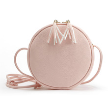 Забавная круглая Женская сумочка, вечерняя сумка через плечо, модная сумка-мессенджер, однотонная розовая черная мини-сумка на плечо 2024 - купить недорого