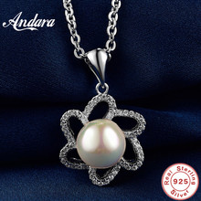 ANDARA New Arrival 100% Real 925 Sterling Silver Pearl Pendant Necklaces For Women Luxury Brand Jewelry Lover Gift 2024 - buy cheap