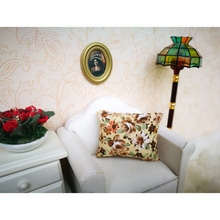 1/12 Dollhouse Miniature Beige Floral Cushions Pillow Sofa Bedroom Accessories Decoration 2 Pieces 2024 - buy cheap