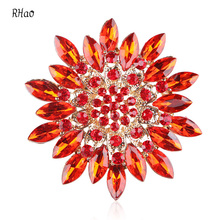 Exquisite RHao Pink Rhinestone Crystal Brooch pins for women  wedding brooches bouquets jewelry wholesale broches 2024 - buy cheap