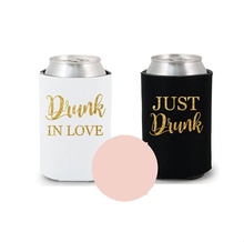 customize glitter wedding DRUNK IN LOVE Bride Drink Coolers Bachelorette Survival Kit  Bottle Beer Can Holders Beverage covers 2024 - buy cheap