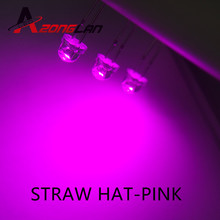 50PCS Water Clear LED Diode Pink Light 5mm Straw Hat Wide Angle 5 mm Transparent Lamp Light-Emitting Diode Through Hole Bulb 2024 - buy cheap