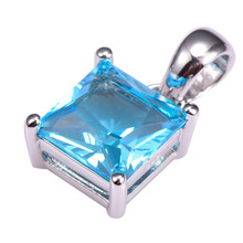 Hot Sale Simulated Aquamarine Pendant 925 Sterling Silver Free Shipping Newest Fashion Attractive Jewelry Pendant PP36 2024 - buy cheap