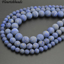 4mm~10mm Complete Natural Matte Lapis Lazuli Stone Smooth Round Loose Beads 5 Strands per lot Free shipping 2024 - buy cheap