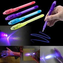 Magic 2 In 1 UV Black Light Ultra Violet Flashlight Combo Stationery Marker Penlight Highlighter Invisible Ink Pen With Battery 2024 - buy cheap