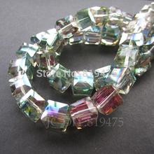 Glass Crystal beads 20pcs/lot 10mm Cube Beads Square Multi-colored  AB Color for jewelry making 2024 - buy cheap