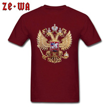 Punk Style T-shirt Men Classic Red T Shirt 100% Cotton Tshirt Russian Coat Of Arms 3D Printed Cool Clothes O Neck Tops & Tees 2024 - buy cheap