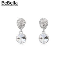BeBella romantic round shape dangler earrings design for female made with Crystals from Swarovski for women gift 2024 - buy cheap