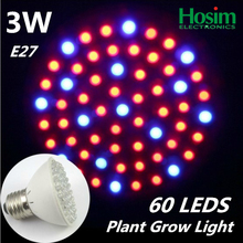 2pca/lot 3W E27 LED grow bulb, Red / Blue (3:1) Color 60 Leds LED Plant Grow Light for Hydroponics plant System,Free shipping 2024 - купить недорого