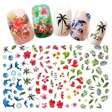 Pegatinas de arte para decoración de manicura, calcomanías acrílicas finas, accesorios de manicura, diseño de flores, 1 hoja 2024 - compra barato