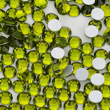 Оливковое зеленое плоское стекло Стразы без горячей фиксации для украшения ногтей 2024 - купить недорого