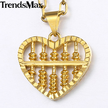 Trendsmax colares com pingente de ábaco, coração para mulheres esculpidos em ouro colar pingente feminino joias 2018 presentes kgp305 2024 - compre barato