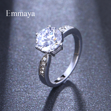 Emmaya-Anillos de Compromiso de circonia AAA para mujer, color oro rosa, joyería de boda para mujer, Cristales austriacos, alta calidad 2024 - compra barato