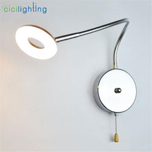 Industrial 5W Gooseneck Bedside Reading Light, Wall/Headboard Plug in LED Art Gallery Display Lamp with Pusll Chain Switch Lamps 2024 - buy cheap
