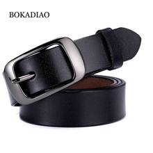 BOKADIAO-Cinturón de cuero genuino Punk para mujer, cinturones de diseñador de marca de lujo, de alta calidad, informal, negro 2024 - compra barato