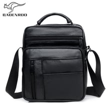 Badenroo-bandoleras de piel auténtica para hombre, bolsos de Cuero de vaca Real informales, bandoleras, maletín cruzado 2024 - compra barato