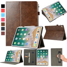 Funda inteligente para tableta Aplle iPad Pro de 11 "(2018), cubierta de cuero genuino para iPad Air 4 de 10,9", soporte de mano, carcasa + bolígrafo 2024 - compra barato