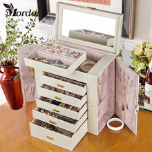 2017 Mordoa New Rings Earrings Showcase Container Colorful Cover High-end Jewelry Silver Pendant Earrings Collecting Storage Box 2024 - buy cheap