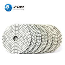 Z-LION 7pcs 5" Diamond Polishing Pad White Flexible Diamond Wet Polishing Pad Stone Concrete Polish Pack Mix Grit Grinding Disc 2024 - buy cheap