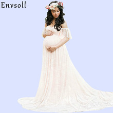 Envsoll Lace Maxi Gown Maternity Photography Props Pregnancy Dress Maternity Dresses For Photo Shoot Pregnant Women Dress 2024 - buy cheap