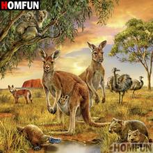 HOMFUN 5D DIY Diamond Painting Full Square/Round Drill "Animal kangaroo" 3D Embroidery Cross Stitch gift Home Decor A09381 2024 - buy cheap