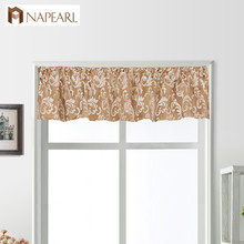 NAPEARL 1 Piece European Short Curtain Valance For Kitchen Window Elegant Leaves Thread Fabric Drop Rustic Home Style Rod Pocket 2024 - buy cheap