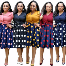 2019 new summer elegent fashion style african women printing plus size polyester dress L-3XL 2024 - buy cheap