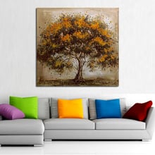 Hand Made Oil Painting On Canvas Brown Flower Tree Oil Painting Abstract Modern Canvas Wall Art Living Room Decor Picture 2024 - buy cheap