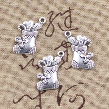 12pcs Charms Christmas Stocking 20x18mm Antique Silver Color Plated Pendants Making DIY Handmade Tibetan Finding Jewelry 2024 - buy cheap