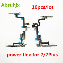 Absuhjx 10pcs Power Flex Cable for iPhone 7 Plus 4.7'' 7G 7P Volume Button Switch Control with Metal Bracket Assembly Parts 2024 - buy cheap