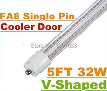 New Single Pin FA8 5FT 1.5M T8 Cooler Door Led Tubes Light 32W 3600 Lumens V-Shaped Warm/Cold White AC110-277V + Warranty 3 Year 2024 - buy cheap