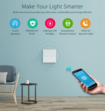 Smart Home Remote Controller EU intelligent Wifi Wall Touch Light Switch 2 Gang WiFi Work with Alexa Google Home 2024 - compra barato