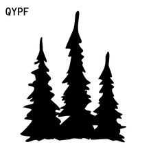 QYPF 14 см * 17,1 см Необычные кластеры зеленых деревьев интересный виниловый автомобильный стикер яркая Наклейка на окно C18-0486 2024 - купить недорого