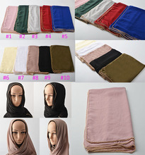 Scarves women high fashion bubble chiffon scarf,plain hijab with chain,muslim hijab,shawls and scarves,shawls wraps,muffler,cape 2024 - buy cheap