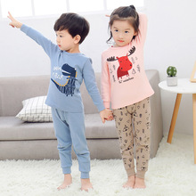 Conjuntos de Pijamas para niños y niñas, ropa de dormir de manga larga, camiseta + Pantalones, Otoño e Invierno 2024 - compra barato