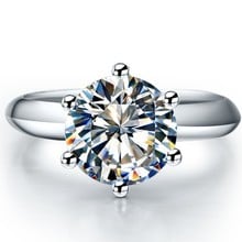 Clássico 1ct redondo corte d vvs1 moissanite casamento anéis sólido 14k 585 branco ouro anel feminino 2024 - compre barato