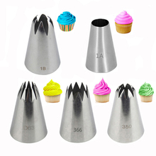 Large 5pcs Cupcake Icing Piping Nozzles Set Stainless Steel Cream Pastry Tips Cake Fondant Decorating Tools 2024 - buy cheap