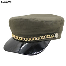 Fashion High Quality Berets men Women Spring Autumn Winter Hats Felt Cap Ladies Golden Chain student Hat Newsboy Caps 2024 - buy cheap