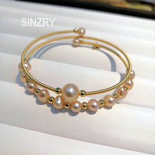 SINZRY, original, hecho a mano, perlas naturales de agua dulce, brazaletes de Estilo coreano a la moda para mujeres 2024 - compra barato