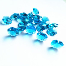 Frete grátis contas octogonais de vidro de 14mm (anéis gratuitos de 1000 peças) água azul cristal para lustre de cristal contas e peças 2024 - compre barato
