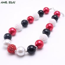 MHS.SUN 1PC DIY Kids Girls Chunky Red+White+Black Bubblegum Beaded Necklace Handmade Children Choker Jewelry For Party Gift 2024 - buy cheap