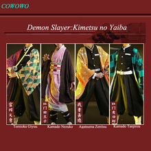 Disfraz de Demon Slayer:Kimetsu no Yaiba Kamado Tanjirou Agatsuma Zenitsu Tomioka Giyuu Kamado Nezuko uniformes, Kimono para Cosplay 2024 - compra barato