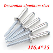 50pcs/lot M6.4*25 Aluminum Dome POP Head Rivet Core Pulling Decoration Rivets 2024 - buy cheap