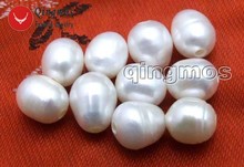 Qingmos 10 Pieces White 10-11mm Rice Pearl Beads for Jewelry Making DIY Necklace Pendant with Natural 2mm Big Hole Pearl l644 2024 - buy cheap