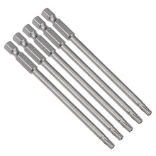 Uxcell 5pcs S2 Steel 100/150mm Length T20/27/10/25/30 1/4" Shank Magnetic Security Torx Screwdriver Bits for Electric Hand Tools 2024 - buy cheap