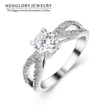 Обручальные кольца Neoglory, очаровательные свадебные кольца для женщин, AAA циркон, без никеля, модные ювелирные изделия, 2020, новый популярный подарок, сувенир 2024 - купить недорого