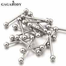 Christmas GAGA 316L Surgical Steel 16G Tongue Bar Straight Barbell Body Piercing Jewerly Eyebrow Ring 2Pcs/Lot 2024 - buy cheap