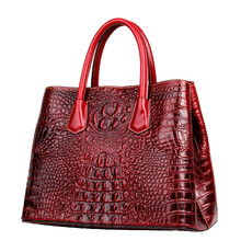 Crocodile Pattern Genuine Leather Women Bag\Handbag Luxury 100% Fashion Retro ladies' Shoulder Bag Embossed Messenger bag ~18B29 2024 - buy cheap